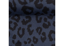 Kunstleder Wildleder Suede Clara dunkelblau Leo print